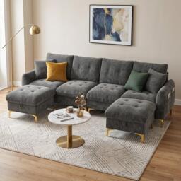 Urban Meuble Modular U-Shaped Sofa with Storage Ottomans - thumbnail 2