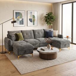Urban Meuble Modular U-Shaped Sofa with Storage Ottomans - thumbnail 3