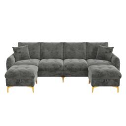 Urban Meuble Modular U-Shaped Sofa with Storage Ottomans - thumbnail 5