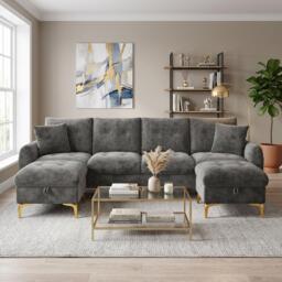 Urban Meuble Modular U-Shaped Sofa with Storage Ottomans