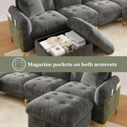 Urban Meuble Modular U-Shaped Sofa with Storage Ottomans - thumbnail 9