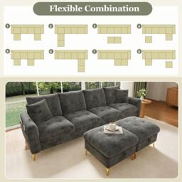 Urban Meuble Modular U-Shaped Sofa with Storage Ottomans - thumbnail 8