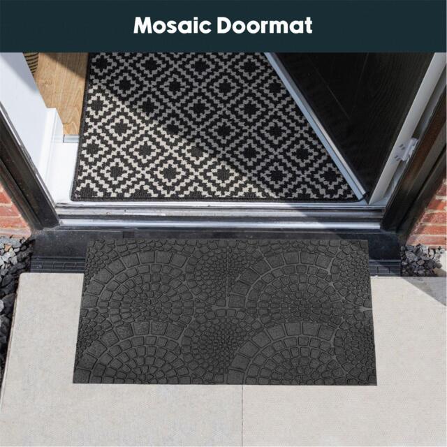 JVL Mosaic Rubber Scraper Doormat - image 1