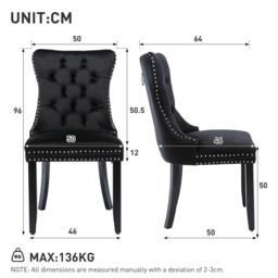 Urban Meuble Modern Set of 2 Upholstered Velvet Dining Chairs - thumbnail 3