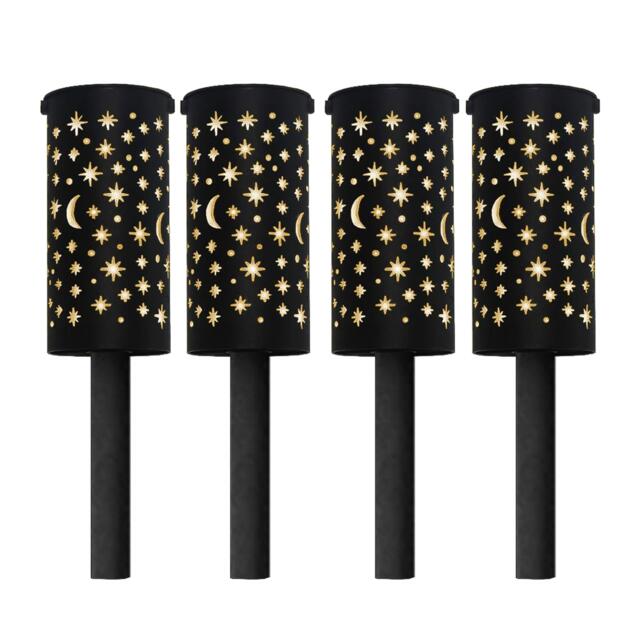 Streetwize Pack of 4 Solar Stake Light Moon & Stars - image 1