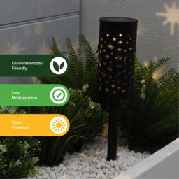 Streetwize Pack of 4 Solar Stake Light Moon & Stars - thumbnail 6