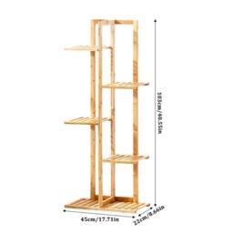 LIFE IDEAS Rustic Wooden Multi-Tiered Potted Plant Stand - thumbnail 5