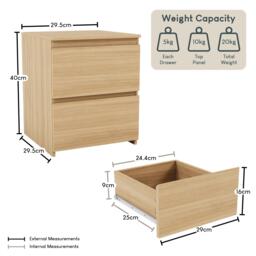 Lassic Vida Designs Denver 2 Drawer Bedside Chest - thumbnail 2