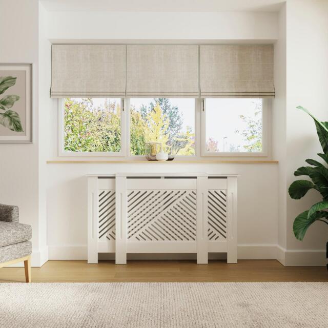 GFW Kobe Chevron Adjustable Radiator Cover White - image 1