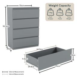 Lassic Vida Designs Denver 4 Drawer Chest - thumbnail 2