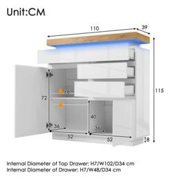 Urban Meuble Modern White Sideboard with Sleek Storage - thumbnail 4