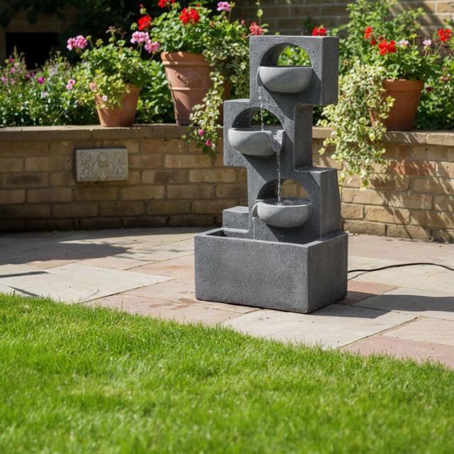 Streetwize Geometric Steps Solar Fountain - Angular Cascade - image 1