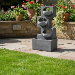 Streetwize Geometric Steps Solar Fountain - Angular Cascade - thumbnail 1