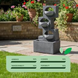 Streetwize Geometric Steps Solar Fountain - Angular Cascade - thumbnail 7