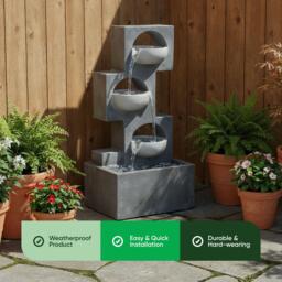 Streetwize Geometric Steps Solar Fountain - Angular Cascade - thumbnail 4