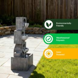 Streetwize Geometric Steps Solar Fountain - Angular Cascade - thumbnail 5