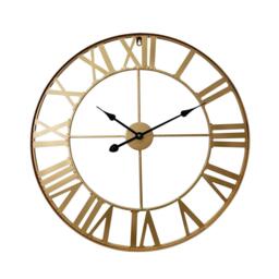 Interiors by Premier Genova 60cm Dia Large Gold Metal Wall Clock - thumbnail 4