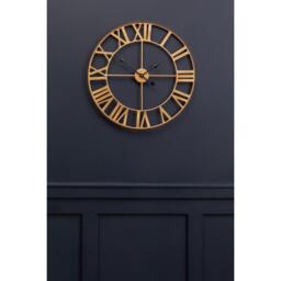 Interiors by Premier Genova 60cm Dia Large Gold Metal Wall Clock - thumbnail 1