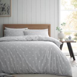 Catherine Lansfield Brushed Polka Dot Cotton Duvet Cover Set