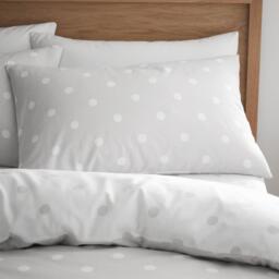 Catherine Lansfield Brushed Polka Dot Cotton Duvet Cover Set - thumbnail 3