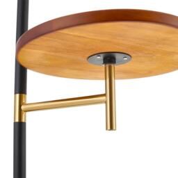Kabinet UK Modern Adjustable Arc Floor Lamp with Wood Tray - thumbnail 5