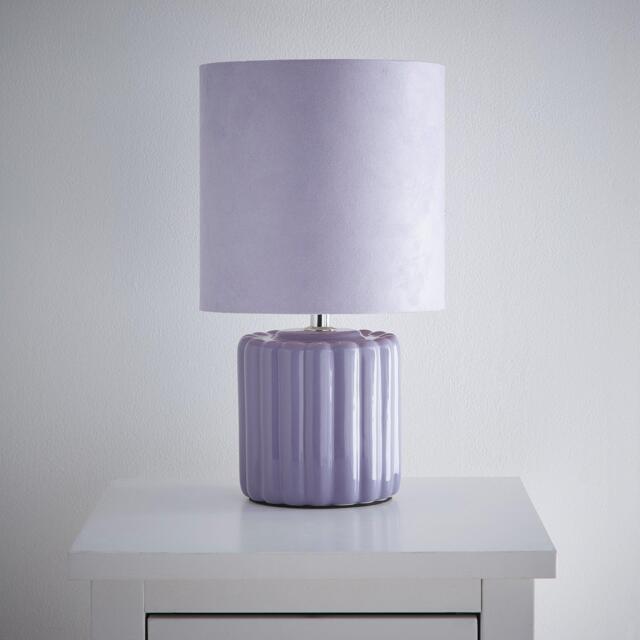 K Living Zoe Lilac Ceramic Table Lamp With Matching Velvet - image 1