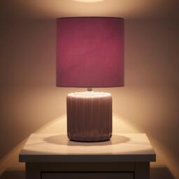 K Living Zoe Lilac Ceramic Table Lamp With Matching Velvet - thumbnail 2