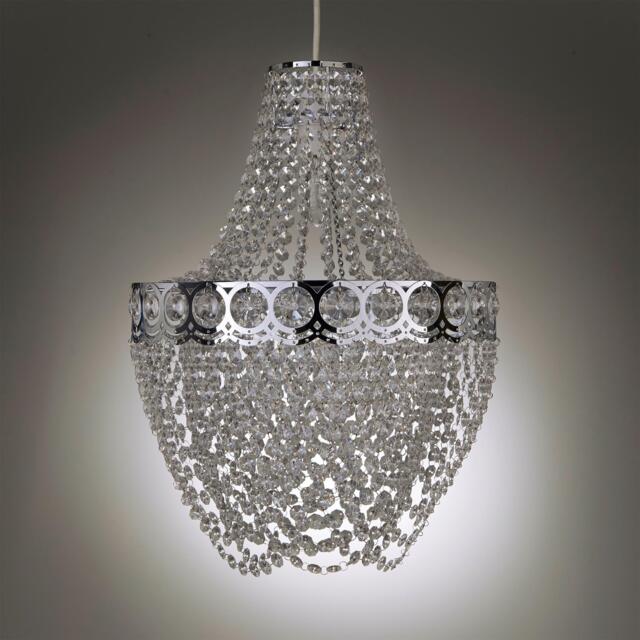 K Living Hayle Chrome and Clear Acrylic Beaded Chandelier - image 1