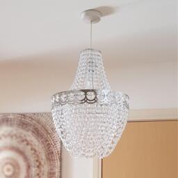 K Living Hayle Chrome and Clear Acrylic Beaded Chandelier - thumbnail 3