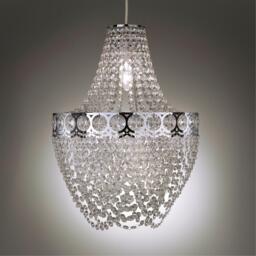 K Living Hayle Chrome and Clear Acrylic Beaded Chandelier - thumbnail 2