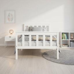 Urban Meuble Classic White Wood Bed Frame - thumbnail 3