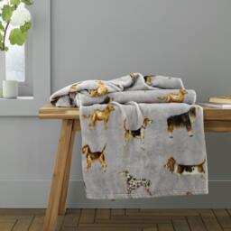 Catherine Lansfield Country Dogs Soft Touch Blanket Throw - thumbnail 1