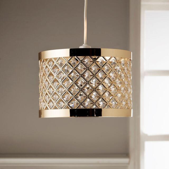 K Living 26cm Gold Colour Metal and Acrylic Beads Pendant - image 1