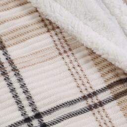 Catherine Lansfield Cosy Ribbed Check Blanket Throw - thumbnail 3