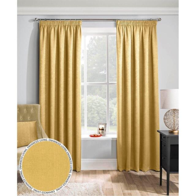 Enhanced Living Matrix Ochre Thermal Blockout Tape Top Curtain