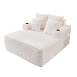 Urban Meuble Faux Fur Convertible Sleeper Chaise Lounge - thumbnail 8