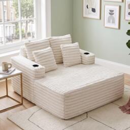 Urban Meuble Faux Fur Convertible Sleeper Chaise Lounge
