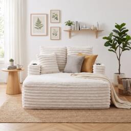 Urban Meuble Faux Fur Convertible Sleeper Chaise Lounge - thumbnail 2