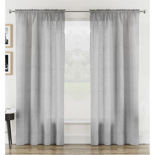 Enhanced Living Rhodes Linen-Look Sheer Voile Panels - Pair - image 1