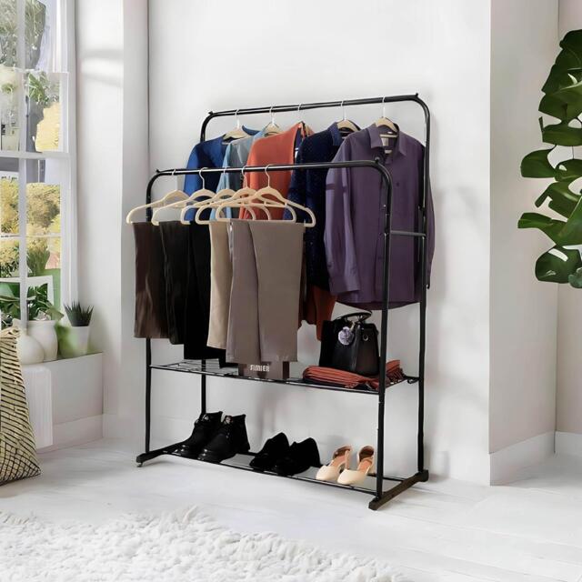 House of Home Double Clothes Rail in Black - image 1