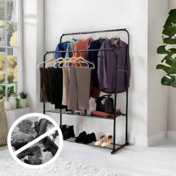 House of Home Double Clothes Rail in Black - thumbnail 6