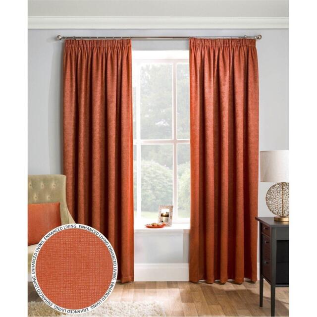 Enhanced Living Matrix Orange Thermal Blockout Tape Top Curtain - image 1