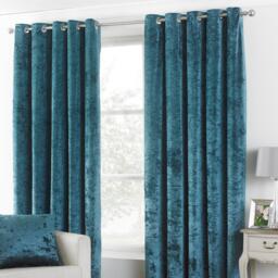 Paoletti Verona Crushed Velvet Eyelet Curtains - thumbnail 1