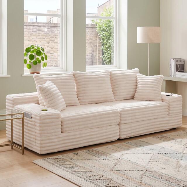 Urban Meuble Corduroy Convertible Sofa Bed - image 1
