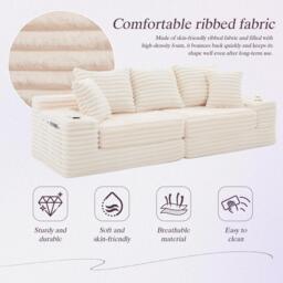 Urban Meuble Corduroy Convertible Sofa Bed - thumbnail 8