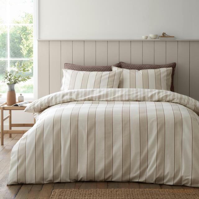 Bianca Brushed Regal Stripe Cotton Duvet Cover Set - image 1