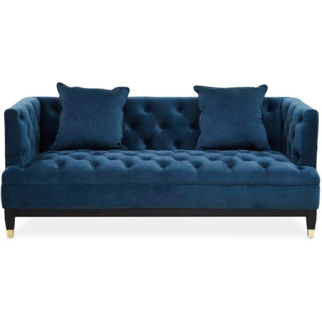 Fifty Five South Sefira 2 Seat Navy Fabric Sofa - image 1