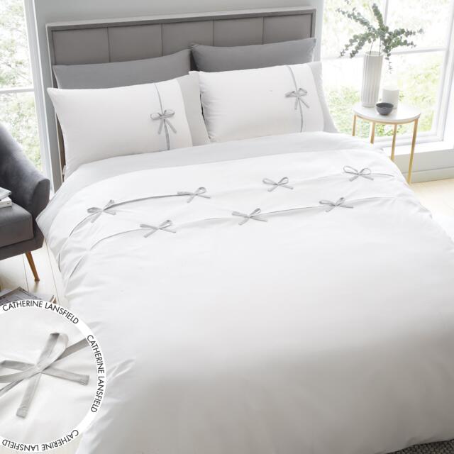 Catherine Lansfield Milo Bow Duvet Cover Set - image 1