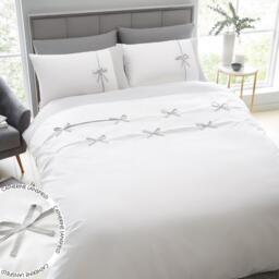 Catherine Lansfield Milo Bow Duvet Cover Set - thumbnail 1