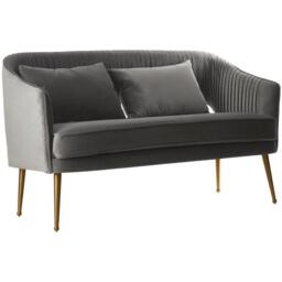 Fifty Five South Hendricks Grey Velvet Sofa - thumbnail 3